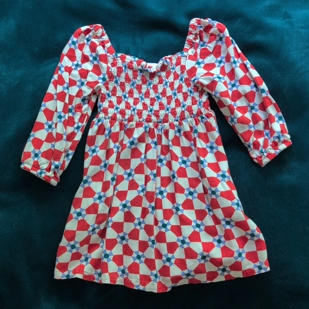 Hanna Andersson 2T Checkerboard Square Neck Woven Dress